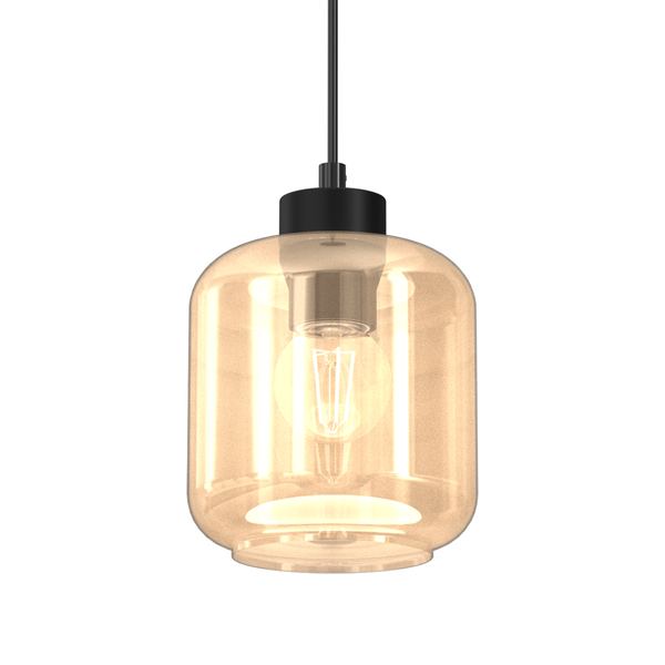 Lampa wisząca SOMBRA AMBER, MLP8370, czarny/bursztynowy, 1x60W E27