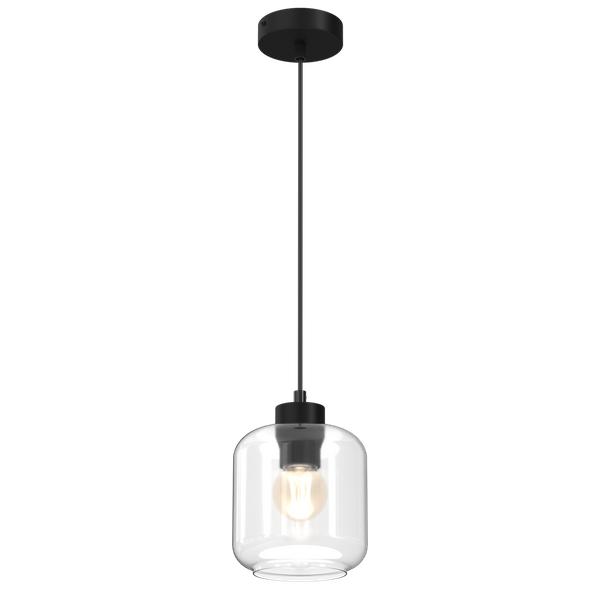 Lampa wisząca SOMBRA CLEAR, MLP8367, czarny/transparentny, 1x60W E27