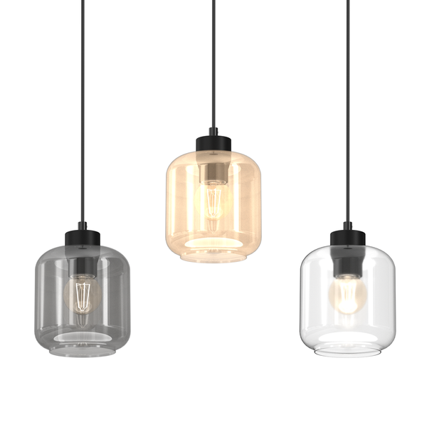 Lampa wisząca SOMBRA MIX, MLP8368, czarna z kolorowymi kloszami, 3x60W E27