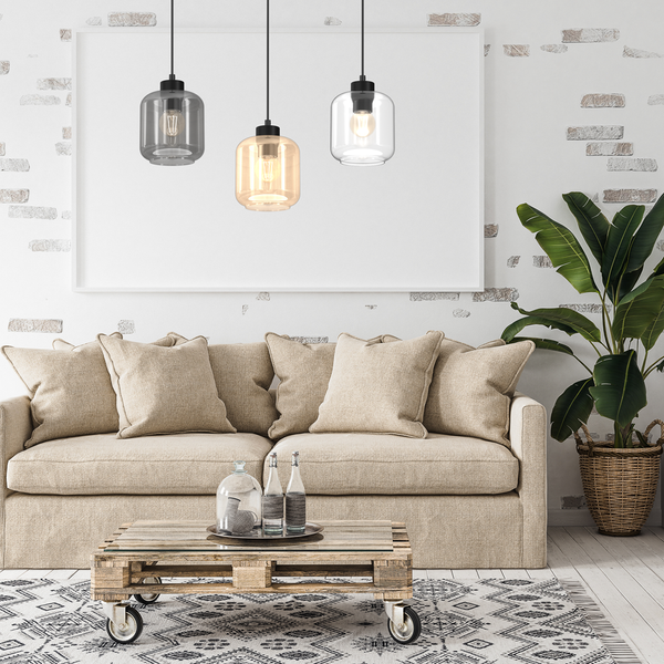 Lampa wisząca SOMBRA MIX, MLP8368, czarna z kolorowymi kloszami, 3x60W E27