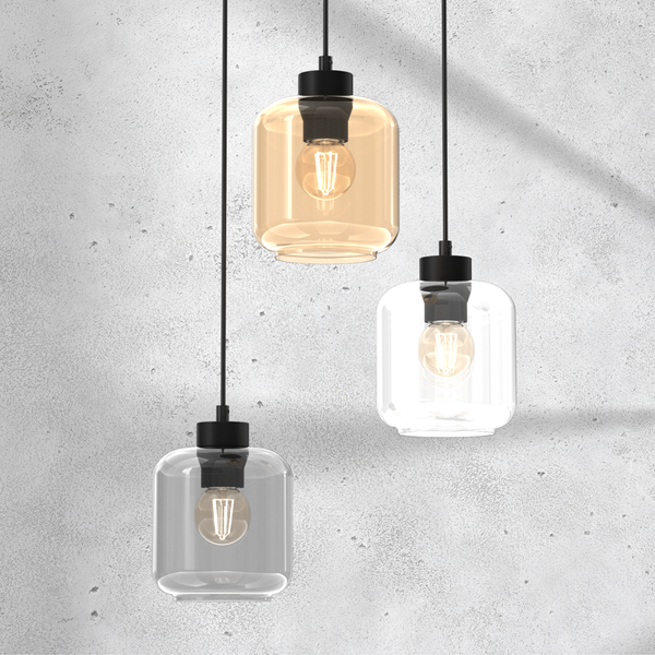 Lampa wisząca SOMBRA MIX, MLP8369, czarna z kolorowymi kloszami, 3x60W E27