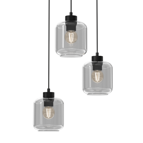 Lampa wisząca SOMBRA SMOKED, MLP8375, czarny/dymiony, 3x60W E27