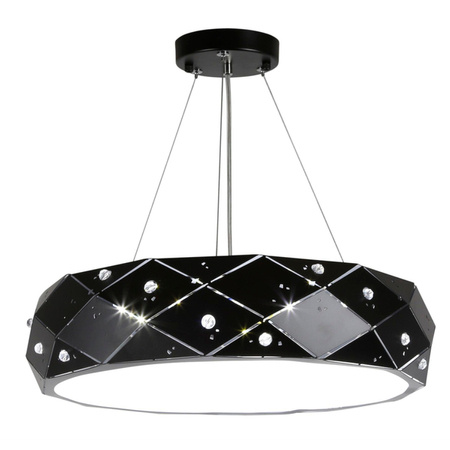 Lampa wisząca z kryształkami GLANCE 31-59192, 30 cm, czarna, 3x40W G9