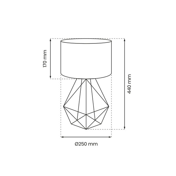 Lampka stołowa/nocna BASKET, szara, 1x60W E27, MLP7202