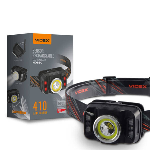 Latarka LED czołowa 5W IP65 5000K COB zasięg 86m | czarny