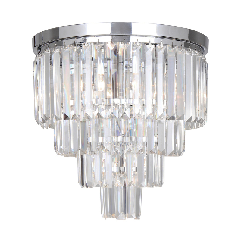 Luksusowa lampa sufitowa szklana AMEDEO 5x E14 40W | chrom