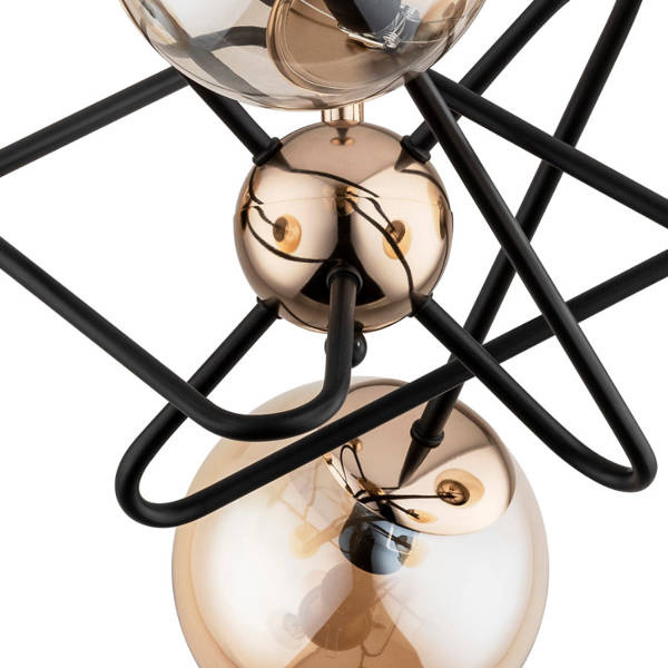 Nowoczesna lampa wisząca VIRGINIA 6x E14 | złoty szampański