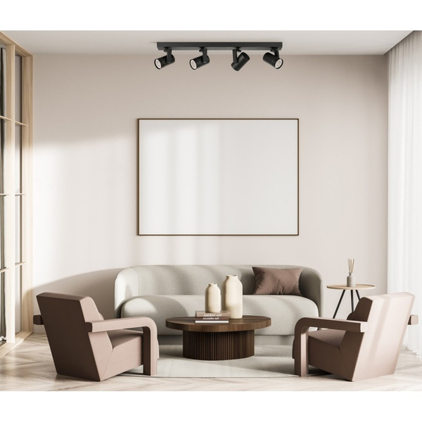 Nowoczesny reflektor sufitowy SPIELA 4x GU10 dł. 64cm | czarny