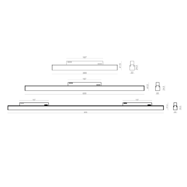 Oprawa pasek LED 30cm MultiLINE STRIPE S 12W 4000K 120st DALI | czarny