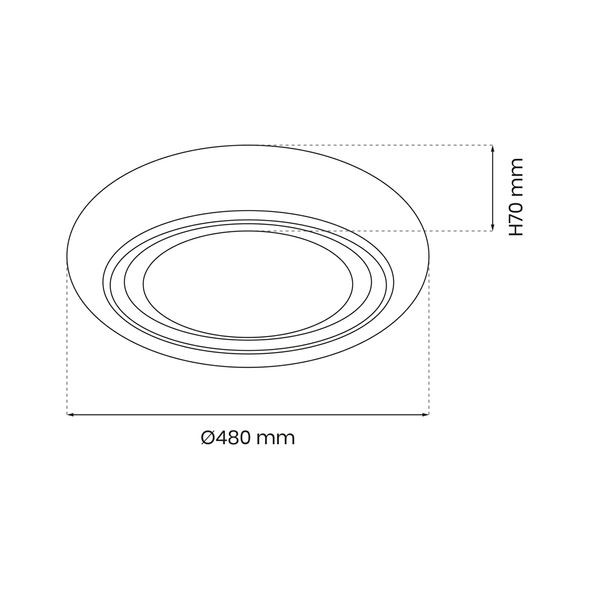 Plafon MEGAN GOLD, ML8127, Ø480 mm, biały/złoty, 48W LED