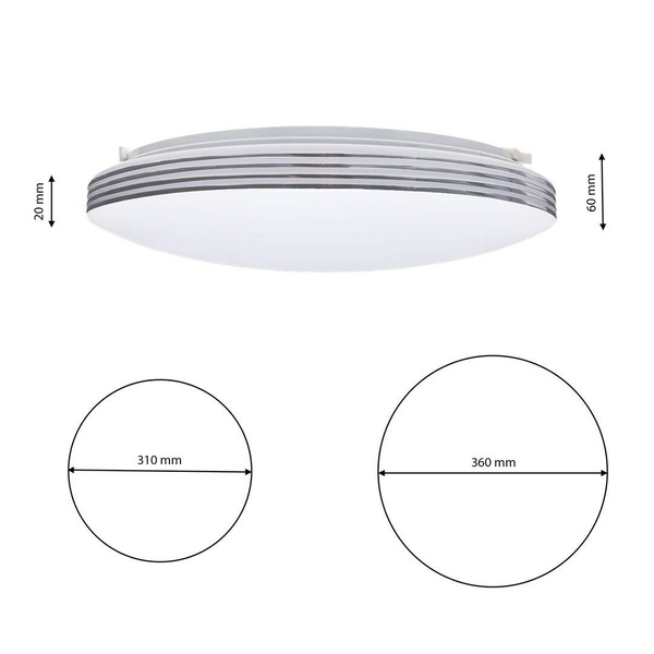 Plafon SIENA, ML262, biały/chrom, 25W LED, Ø350 mm + pilot