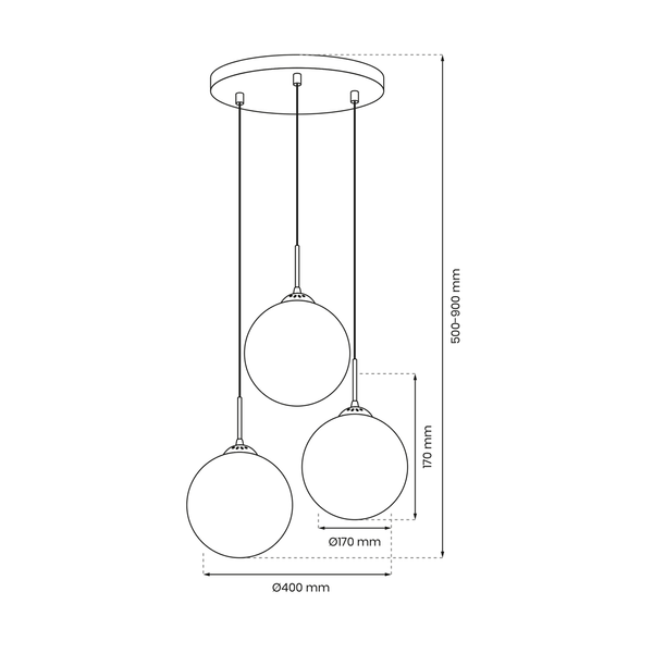 Stylowa lampa wisząca REFLEX MLP8416, czarny/złoty, 3x40W E14