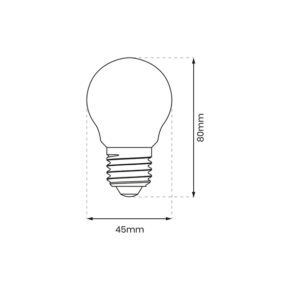 Żarówka Filamentowa LED G45, E27, 4W, barwa neutralna 4000K, 470lm