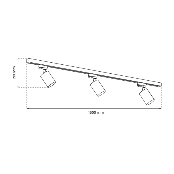 Zestaw Szynoprzewód 3xPipe GU10 + Prowadnica 1,5m - Biały, ML8720